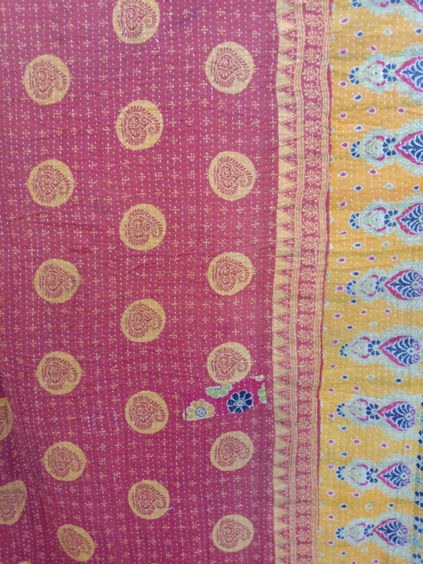 Kantha Quilt Indian Blanket Twin Size Vintage Kantha Quilts, Throw