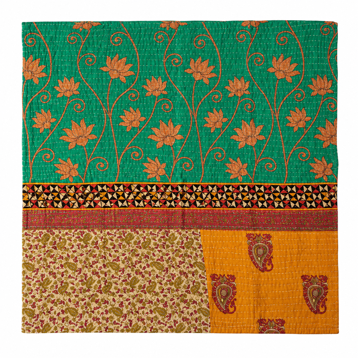 Book Shelves Kantha Baby Blanket - Image 2