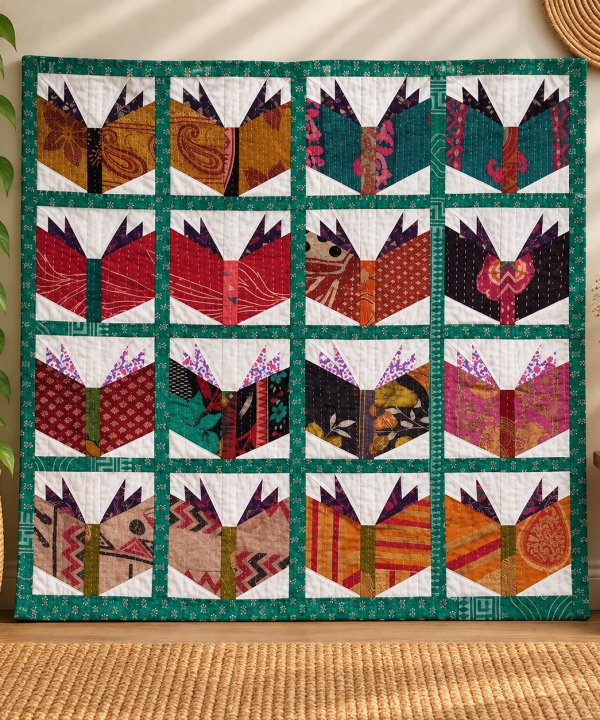 Books Inspired Vintage Kantha Baby Blanket