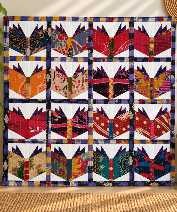 Close Stitched Baby Kantha Quilt