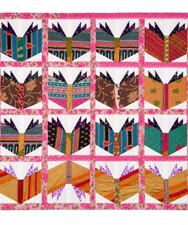 Book Shelves Kantha Baby Blanket