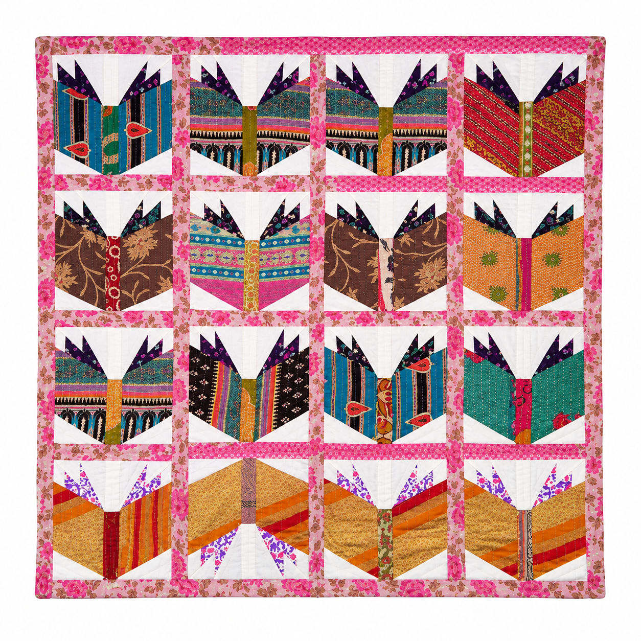Book Shelves Kantha Baby Blanket