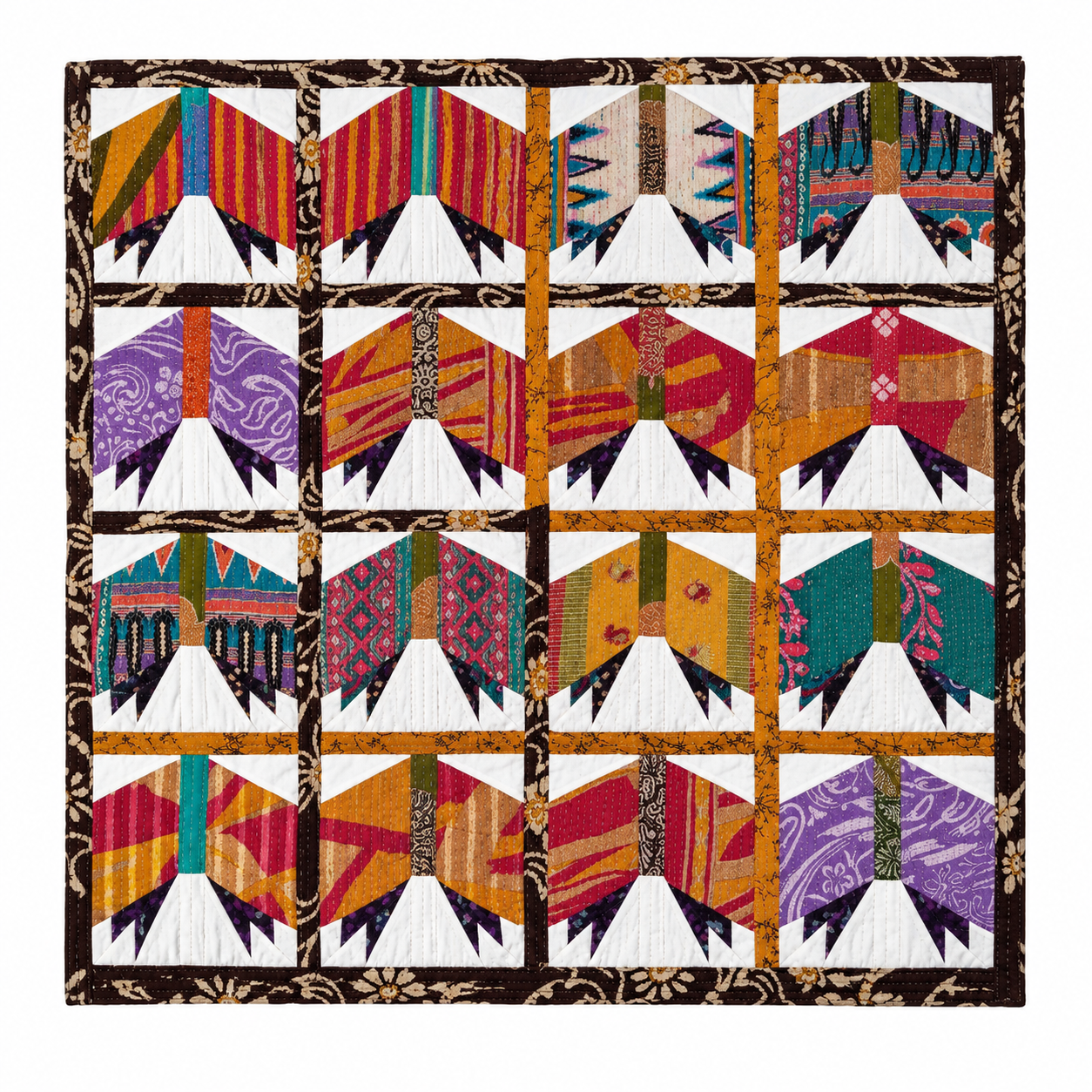Handmade Indian Kantha Baby Quilt