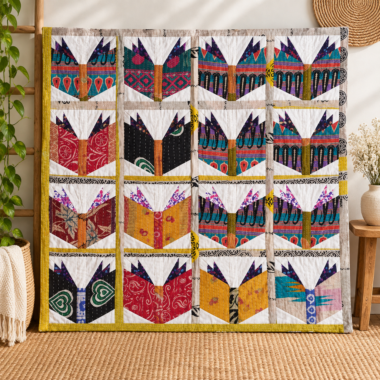 Reversible Vintage Kantha Throw