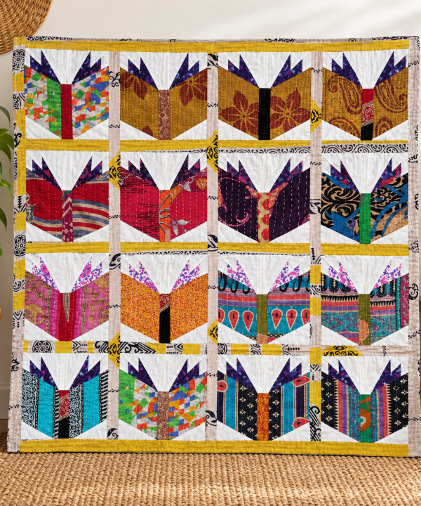 Handmade Books Pattern Kantha throw