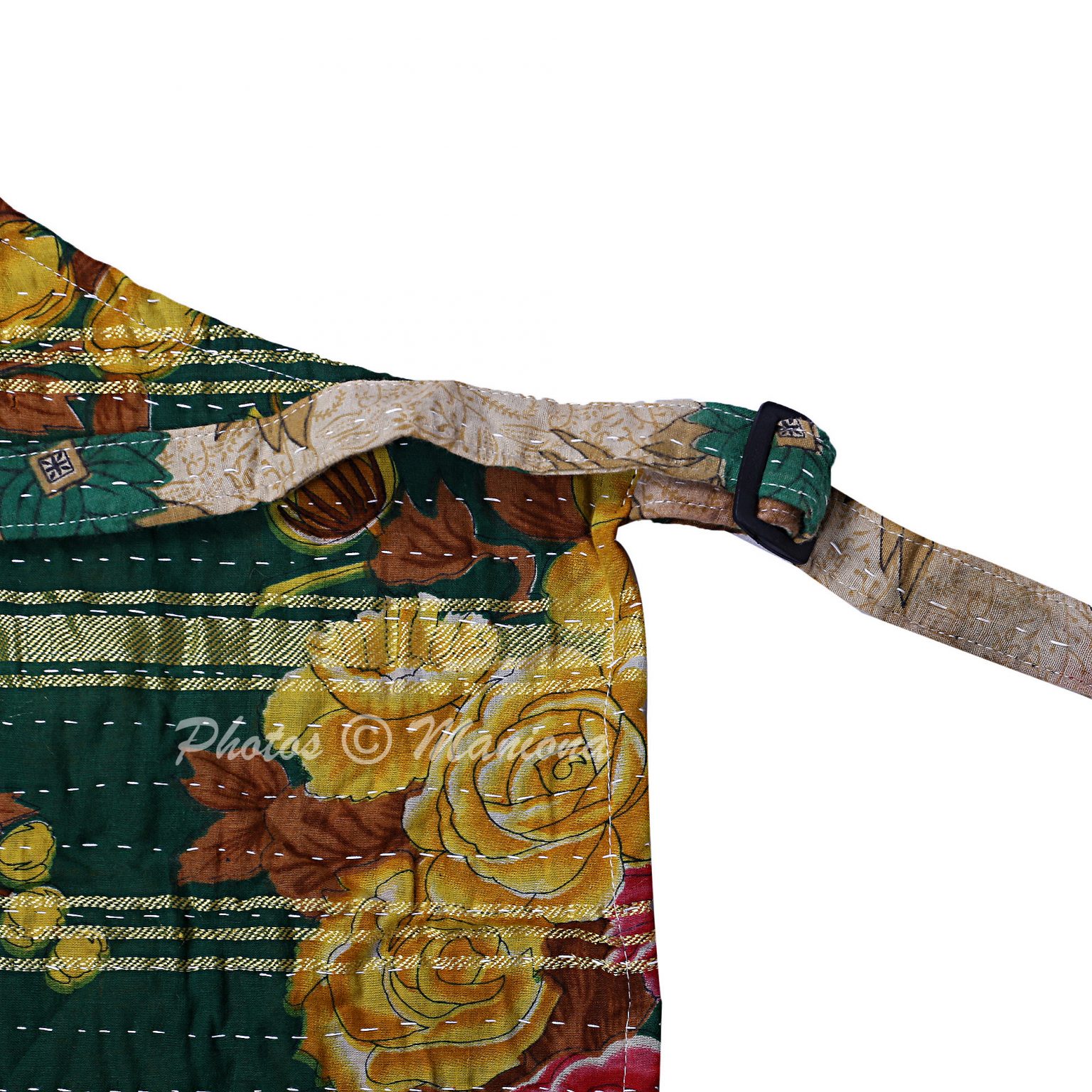 Artisan Patchwork Apron on Sale by Vintage Kantha Quilts
