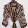 Stripe Pattern Sari Silk Kimonos - Image 2