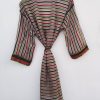 Stripe Pattern Sari Silk Kimonos - Image 4