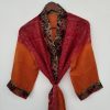 Floral Design Sari Silk Robe - Image 2