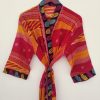 Cotton Sari Trim Kimono Dreesing Gown - Image 2