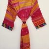Cotton Sari Trim Kimono Dreesing Gown - Image 4