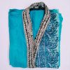 Turquoise Recycled Silk Sari Kimonos - Image 2