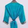 Turquoise Recycled Silk Sari Kimonos - Image 4