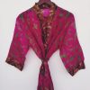 Indian Silk Sari Bath Robe - Image 3