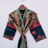 Floral Pattern Sari Silk Kimonos - Image 3
