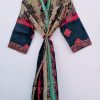 Floral Pattern Sari Silk Kimonos