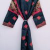 Floral Pattern Sari Silk Kimonos - Image 4