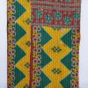 Spring Floral Kantha Quilt Handmade Throw