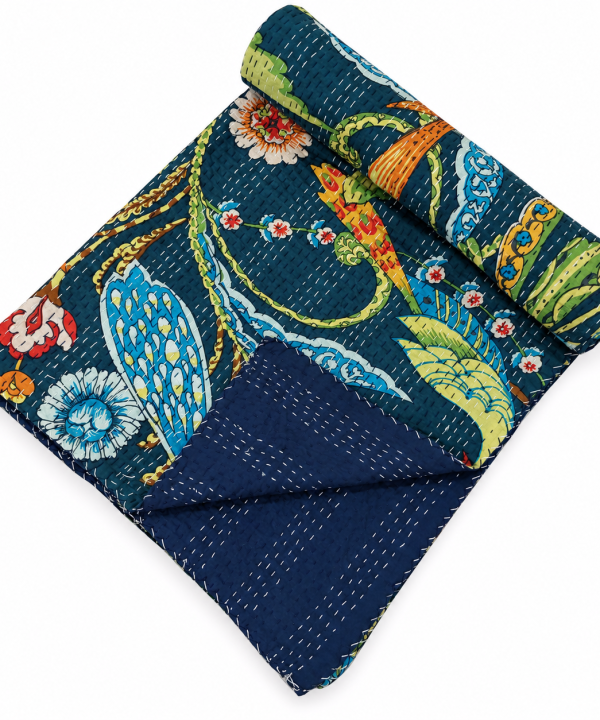 Alternative view of Bird cotton Print Indian Bedding Throw