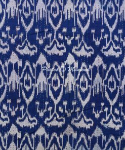 Alternative view of Blue Ikat Print Kantha Blanket