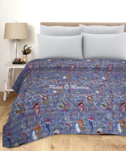 Kantha Paisley Floral Cotton Blanket