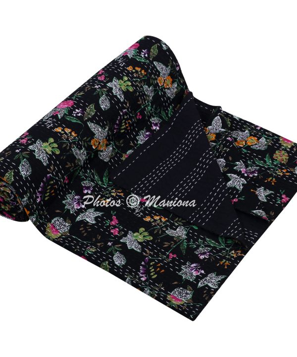 Alternative view of Rare Print Floral Kantha Bohemian Bedding