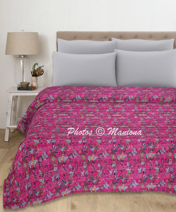 Bohemian Kantha Blanket Indian Cotton Bedding