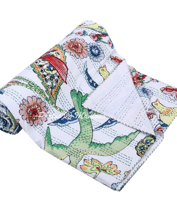 Alternative view of Paisley Bird Indian Print cotton Blanket