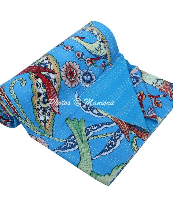 Alternative view of Bird Print 100% Cotton Bedding Throw