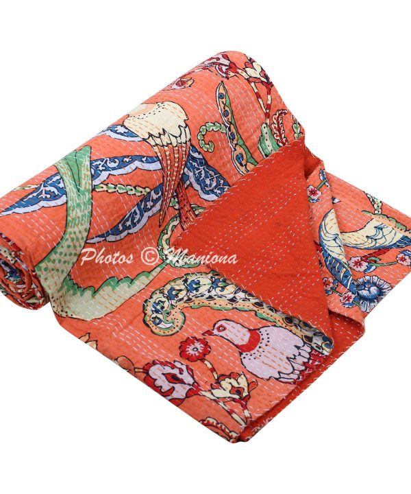 Alternative view of Bird Print Indian Kantha Bedding