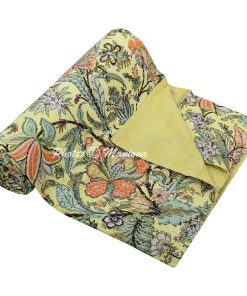 Alternative view of New Print Kantha Bohemian Blanket