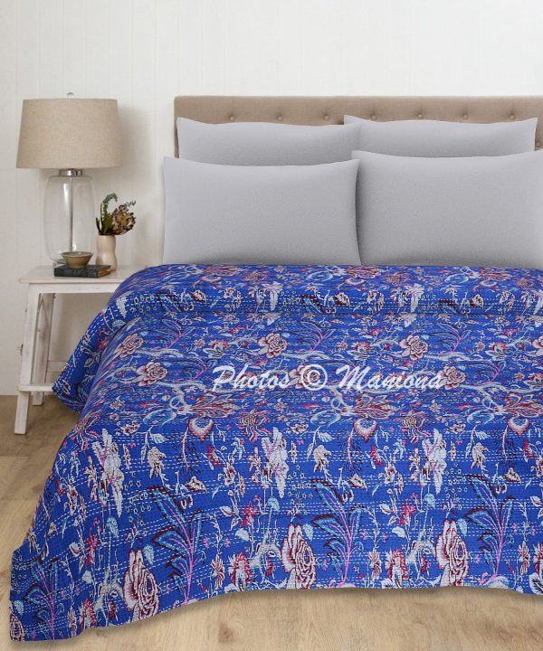 New Print Kantha Boho Bedding Cotton Blanket