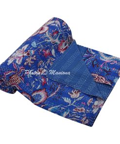Alternative view of New Print Kantha Boho Bedding Cotton Blanket