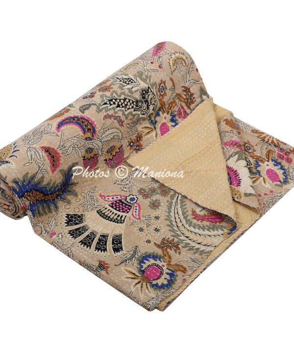 Alternative view of Paisley Floral Cotton Bedding Quilt