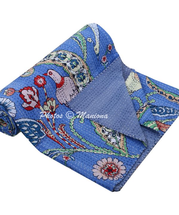 Alternative view of Bird of Hope Kantha cotton Bedspread