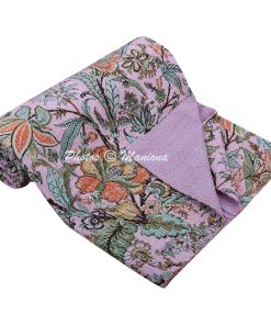 Alternative view of Floral Garden Print Cotton Kantha Blanket
