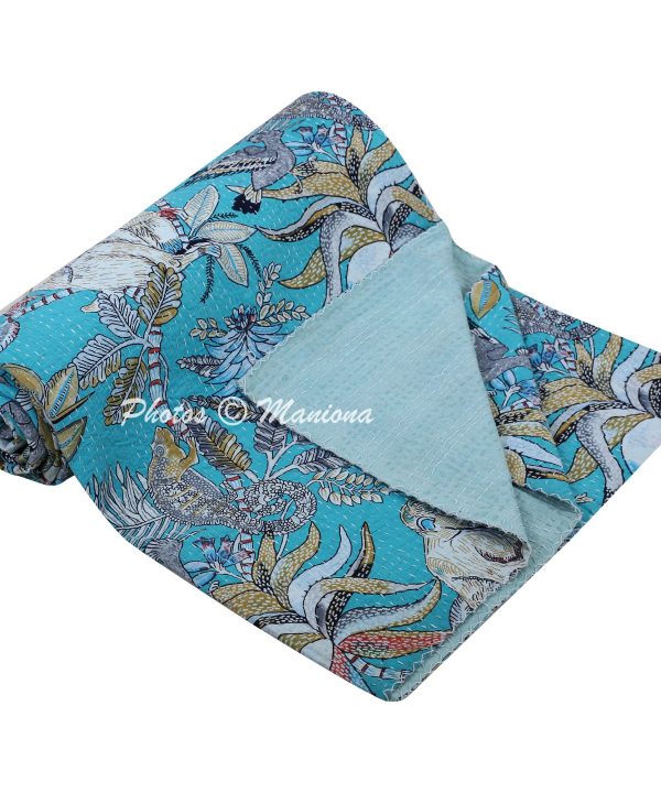 Alternative view of Monkey Print Floral cotton Blanket