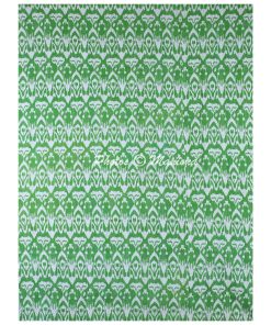 Alternative view of Green Ikat Bohemian Kantha Quilt