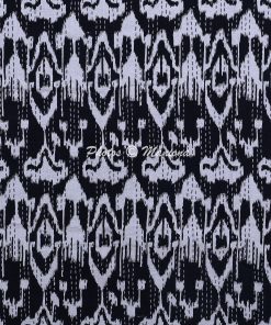 Alternative view of Black Ikat Print Kantha Bohemian Quilt
