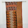 Reversible Sari Twin Rose Kantha Quilt - Image 2
