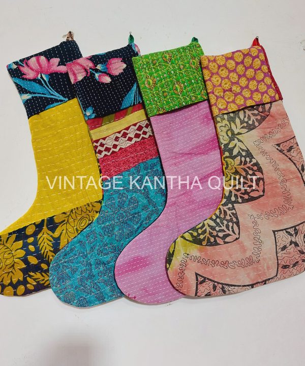 Christmas Present Kantha Stocking