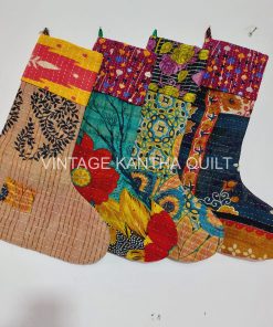 Alternative view of Indian Hanmdade Kantha Stocking