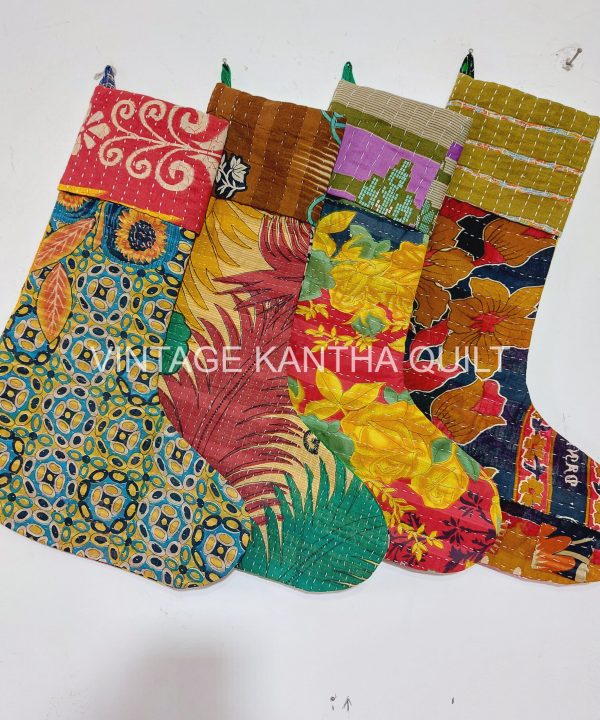 Alternative view of Rare Print Vintage Kantha Stocking