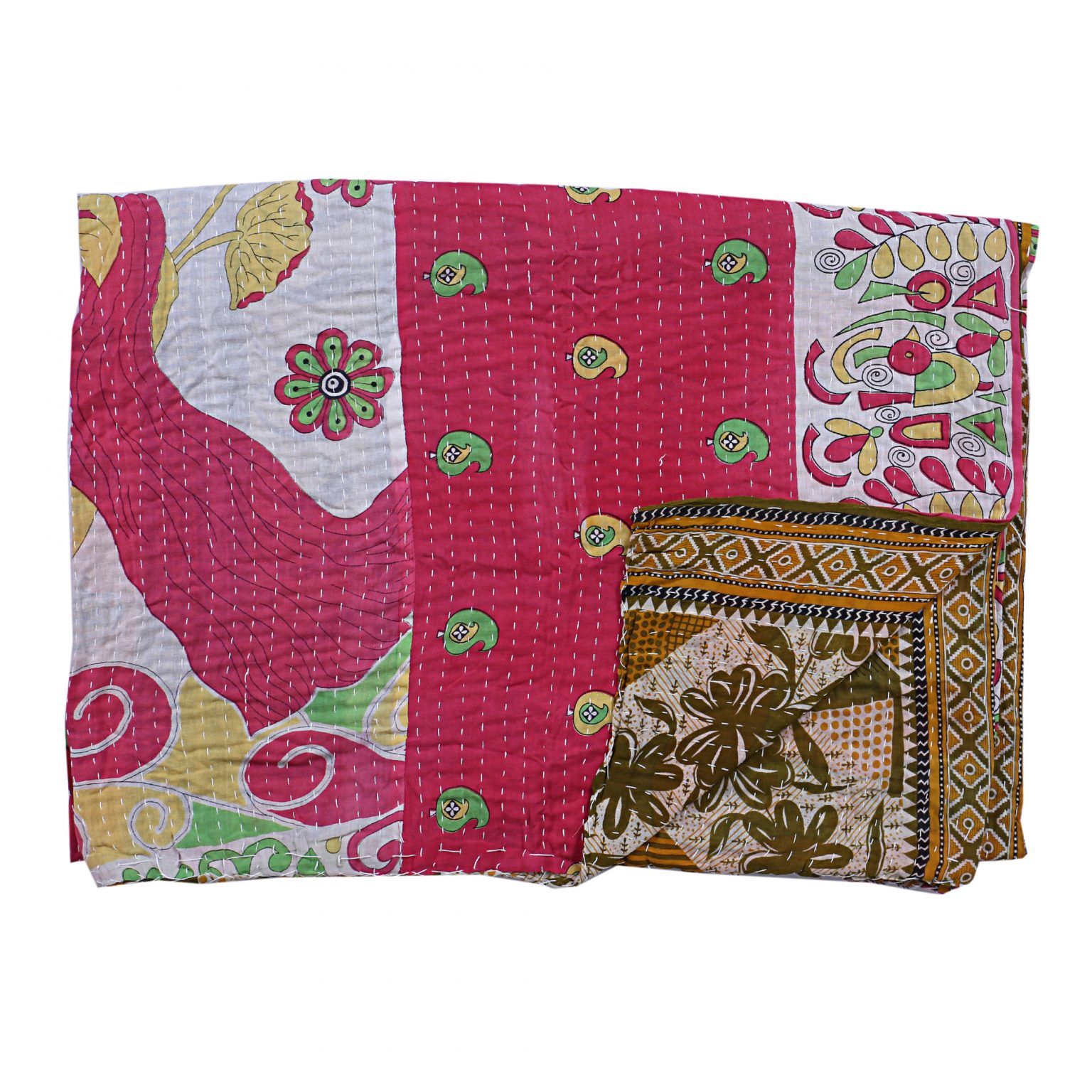 D?cor Home Indian Kantha Quilt Twin Vintage Kantha Quilts, Throw Blankets, Bedspreads