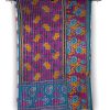 Floral Hanmdade Queen Indian Kantha Quilt - Image 2
