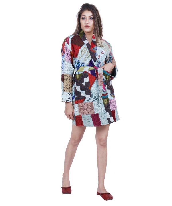 Alternative view of Indian Hanmdade Kantha Jacket Coat