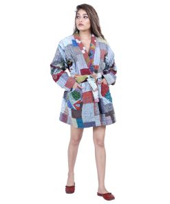Alternative view of Recycled Sari Kantha Kimono Jacket