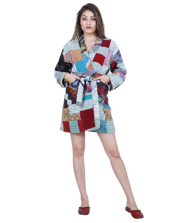 Cotton Unisex Kantha Kimono Jacket