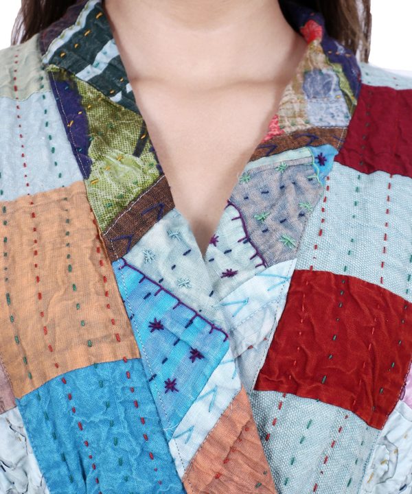 Alternative view of Cotton Unisex Kantha Kimono Jacket
