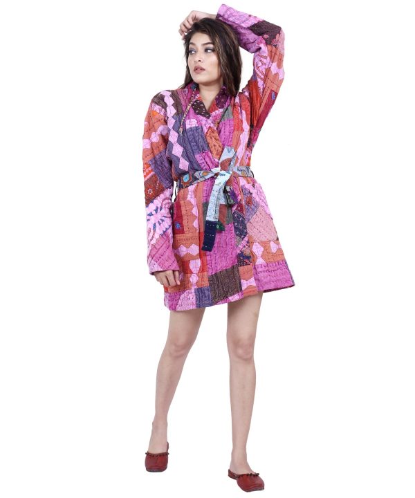 Alternative view of Kantha Kimono Jacket Robe Unisex